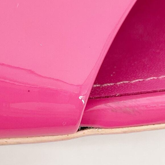 Chanel 2022 Pink Patent Calfskin CC Logo Low Block Heel Mules Sandals EU 38.5 - Picture 10 of 16